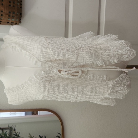 SHEIN Ruffled Smocked Tie Front Tank Top - Picture 1 of 5